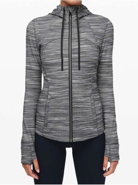 Lululemon Hooded Define Jacket Nulu ~ 4 ~ Heathered Black/White